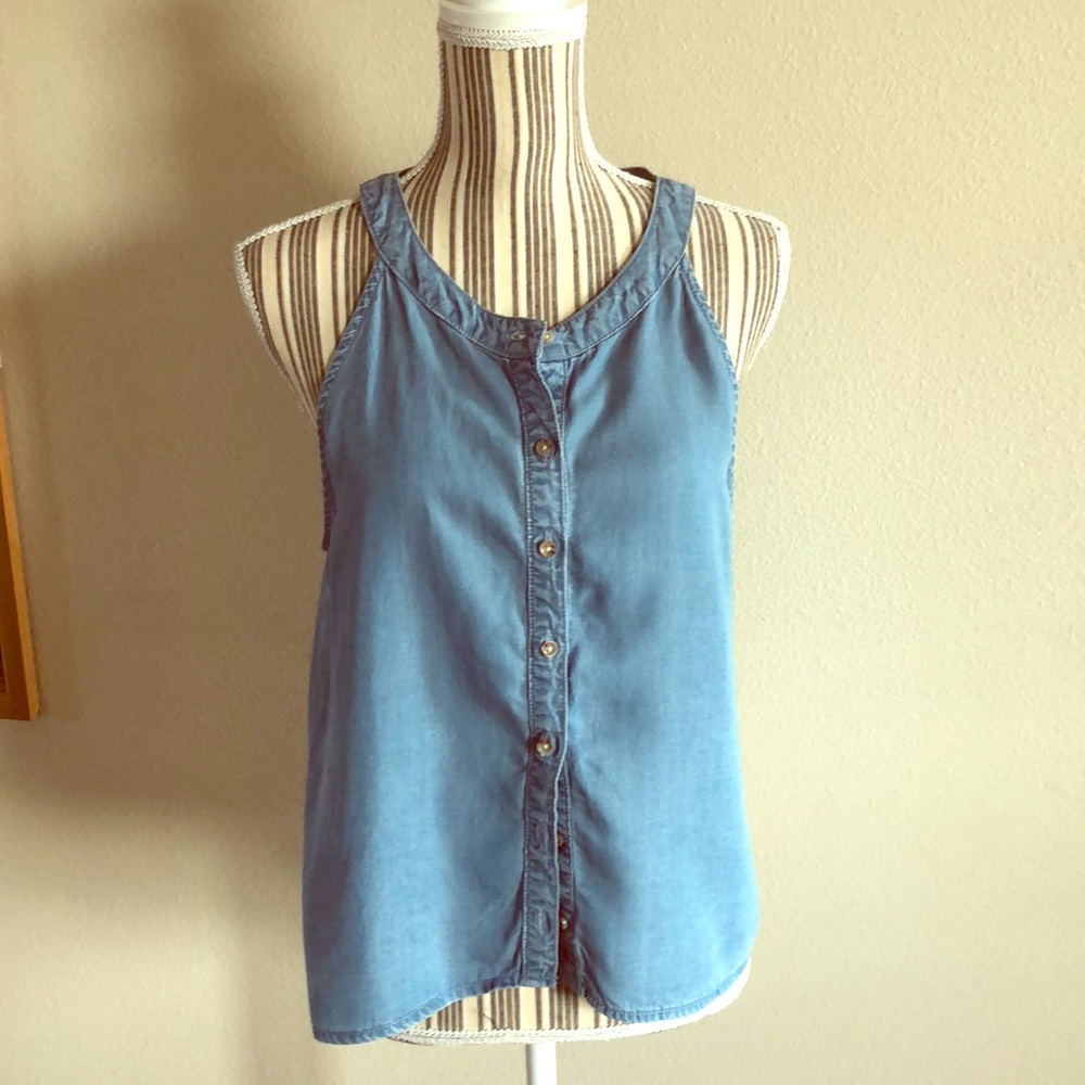 Wild Blue Soft Denim Top